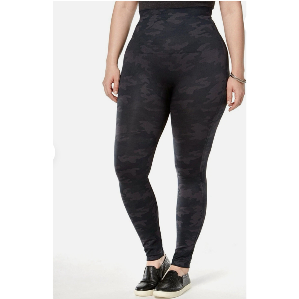 Spanx‎ Leggings Womens 2X Black Camo High Rise Yoga Leggings Activewear Gym